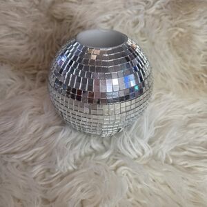 Afoxsos Disco Ball Pencil Holder Silver Mirror Finish Makeup Brush Organizer